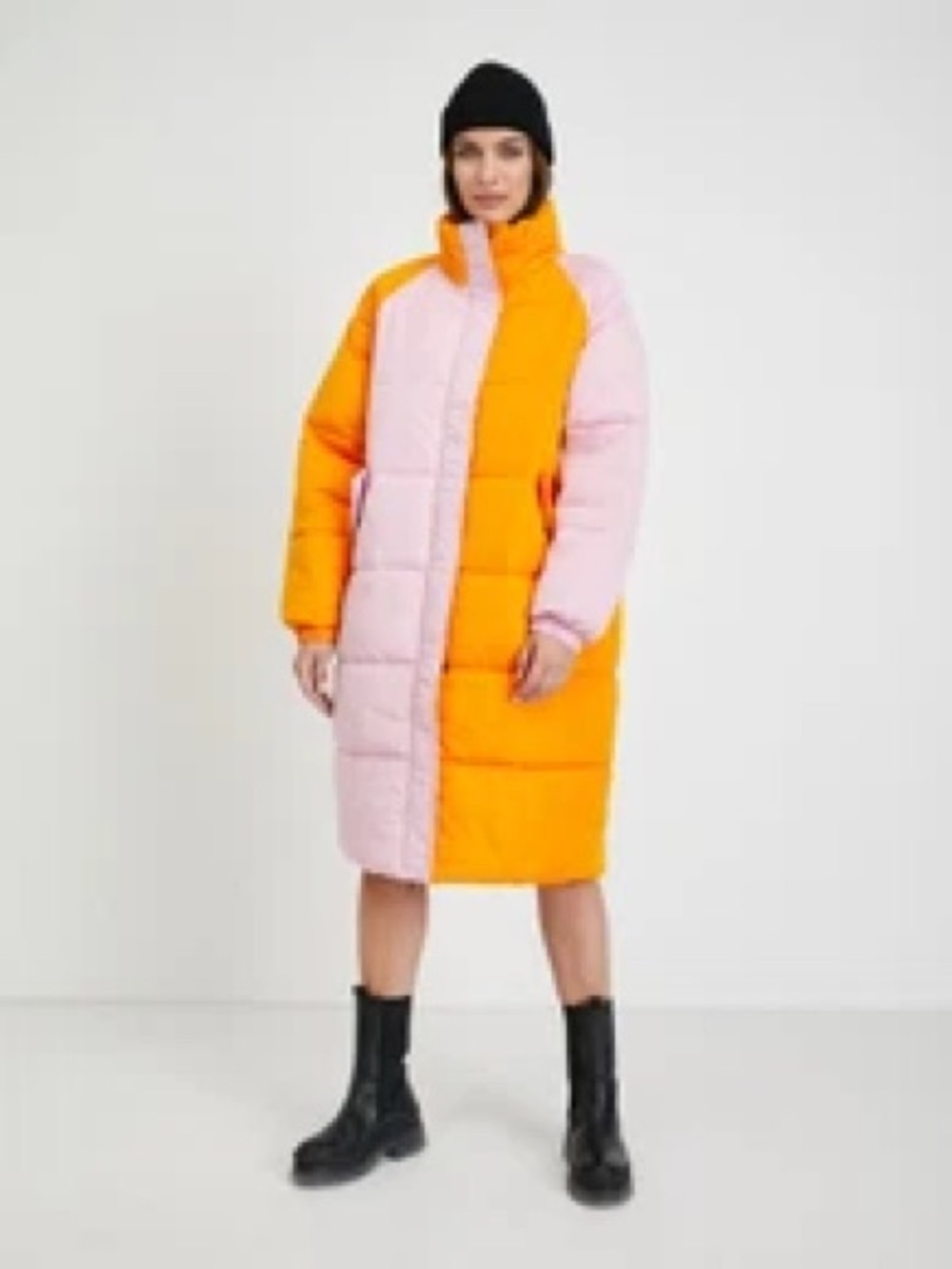 ICHI - PUFFER JACKET IN PINK AND ORANGE - Picture 3 of 7